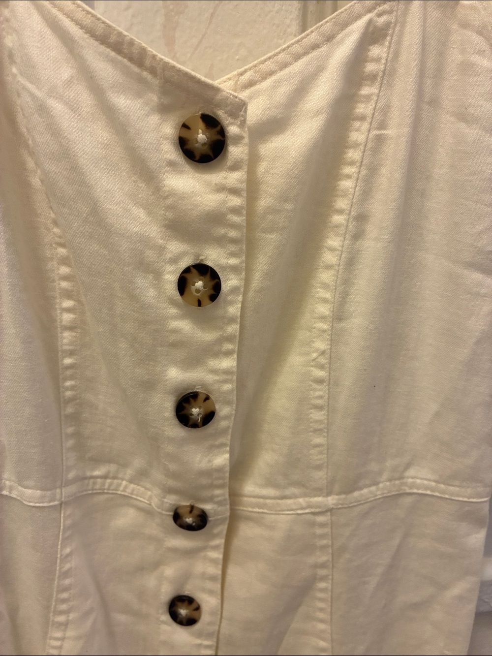 Madewell Ivory Button-Front Puff Sleeve Mini Dress - Picture 2 of 5